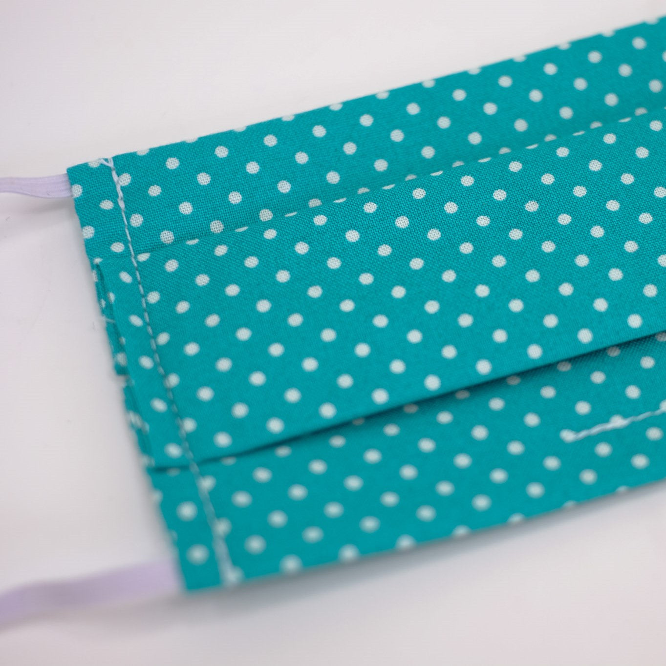 Polka Dot Aqua Pleated Face Mask