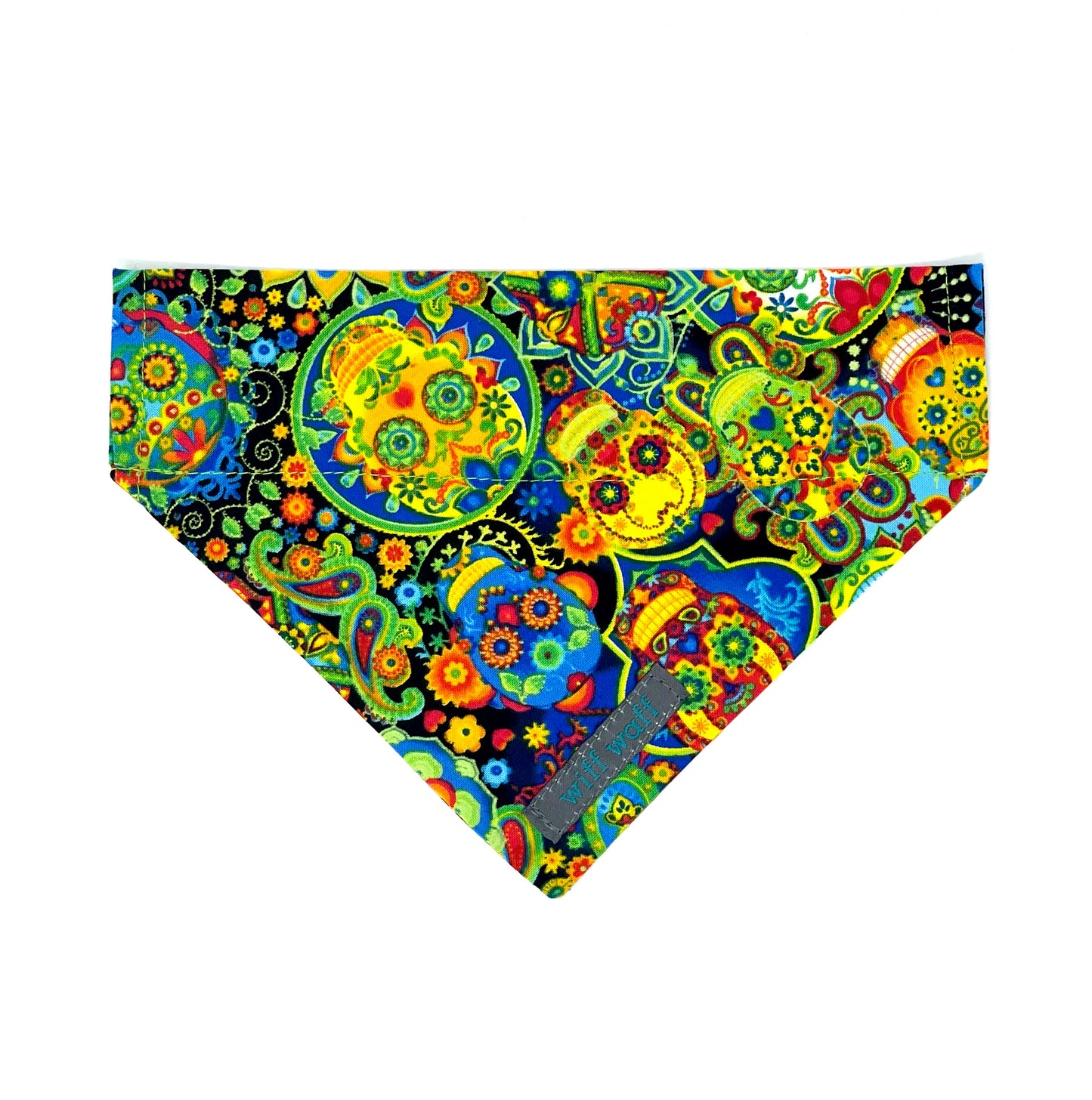 Aztec Skulls Lime Dog Bandana