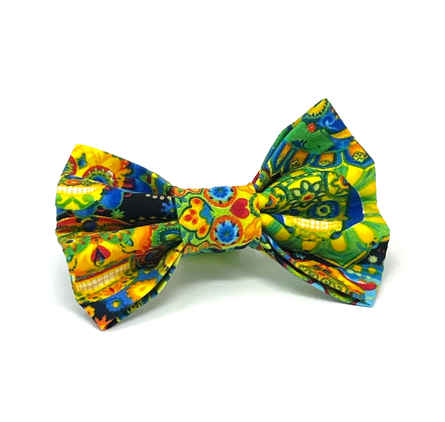 Aztec Skulls Lime Dog Bow