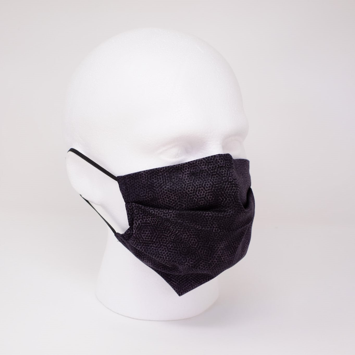 Hex Black Pleated Face Mask