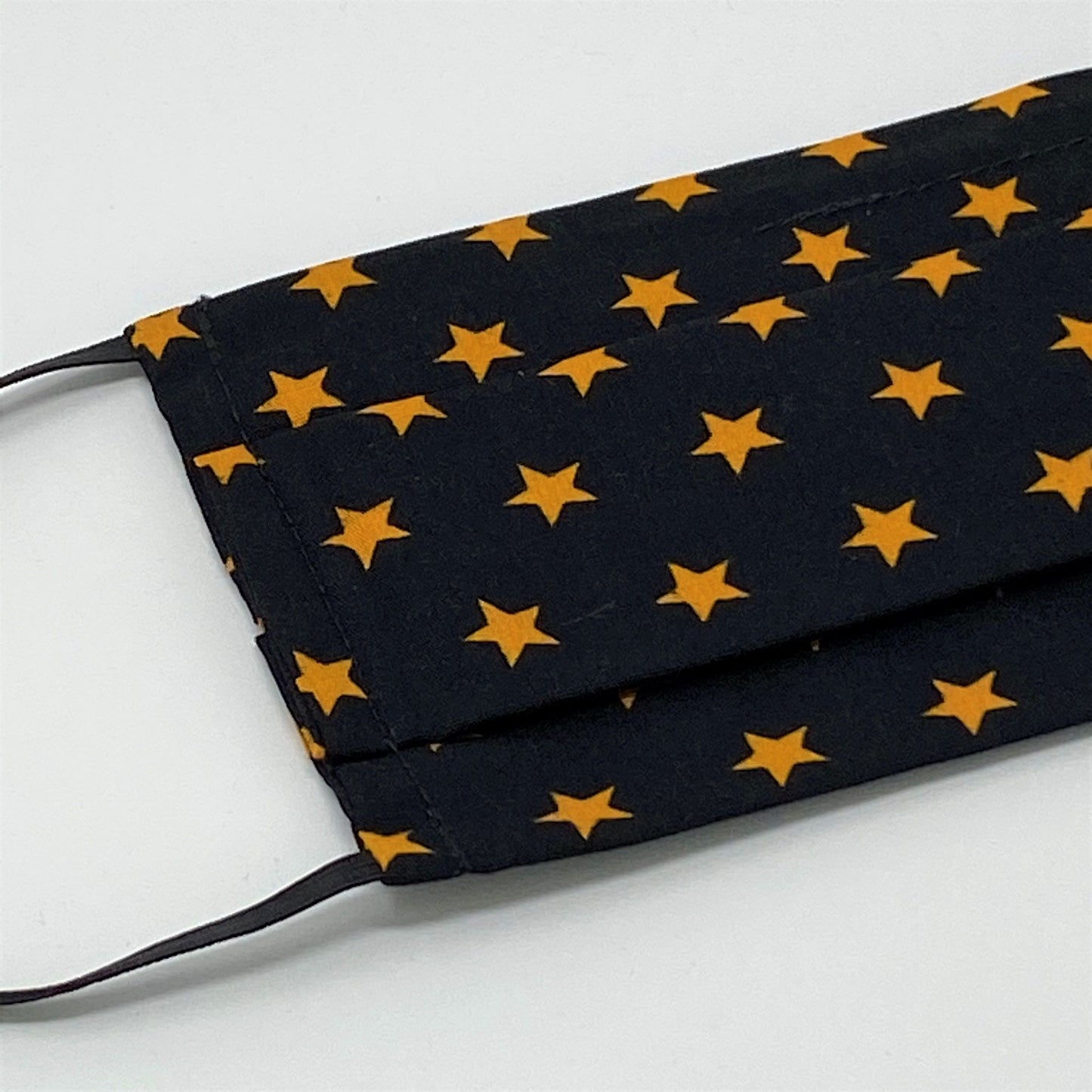 Stars Black Pleated Face Mask