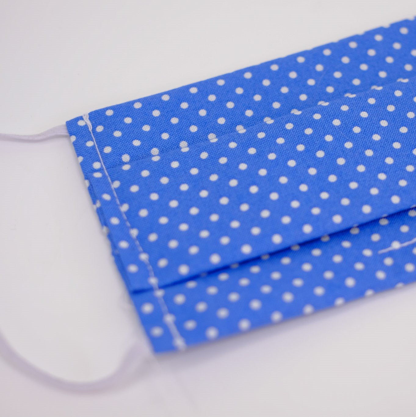 Polka Dot Blue Pleated Face Mask