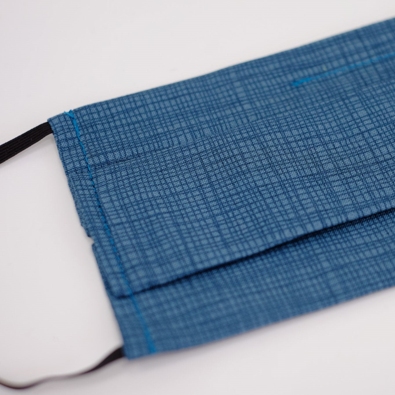 Sketch Petrol Blue Pleated Face Mask