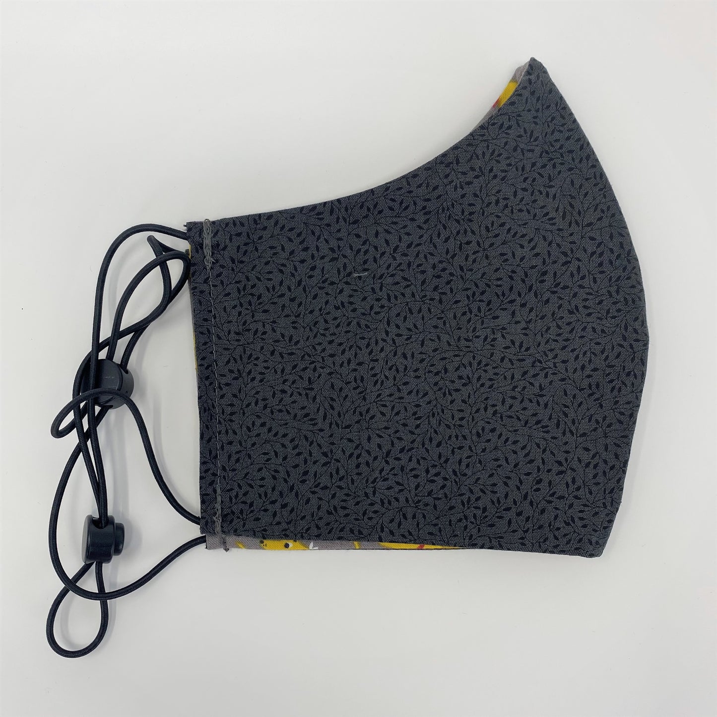 Faithful Friend & Charcoal Vine Reversible Fitted Face Mask