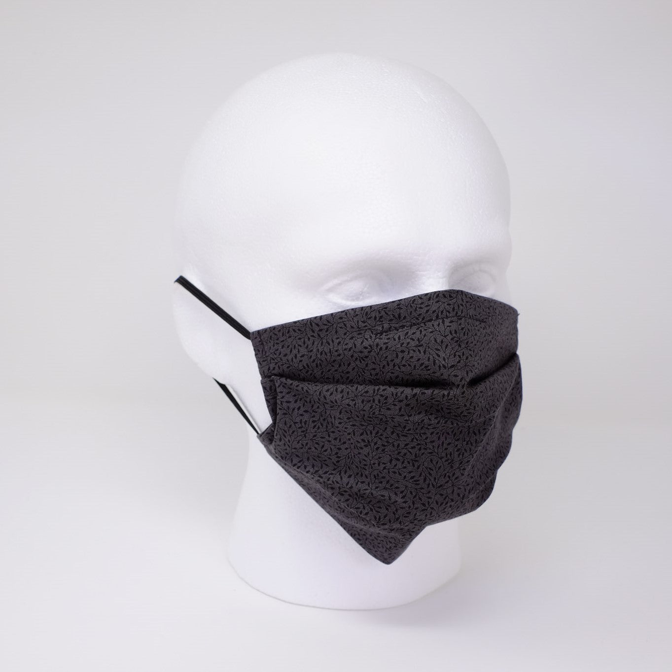 Charcoal Vine Pleated Face Mask