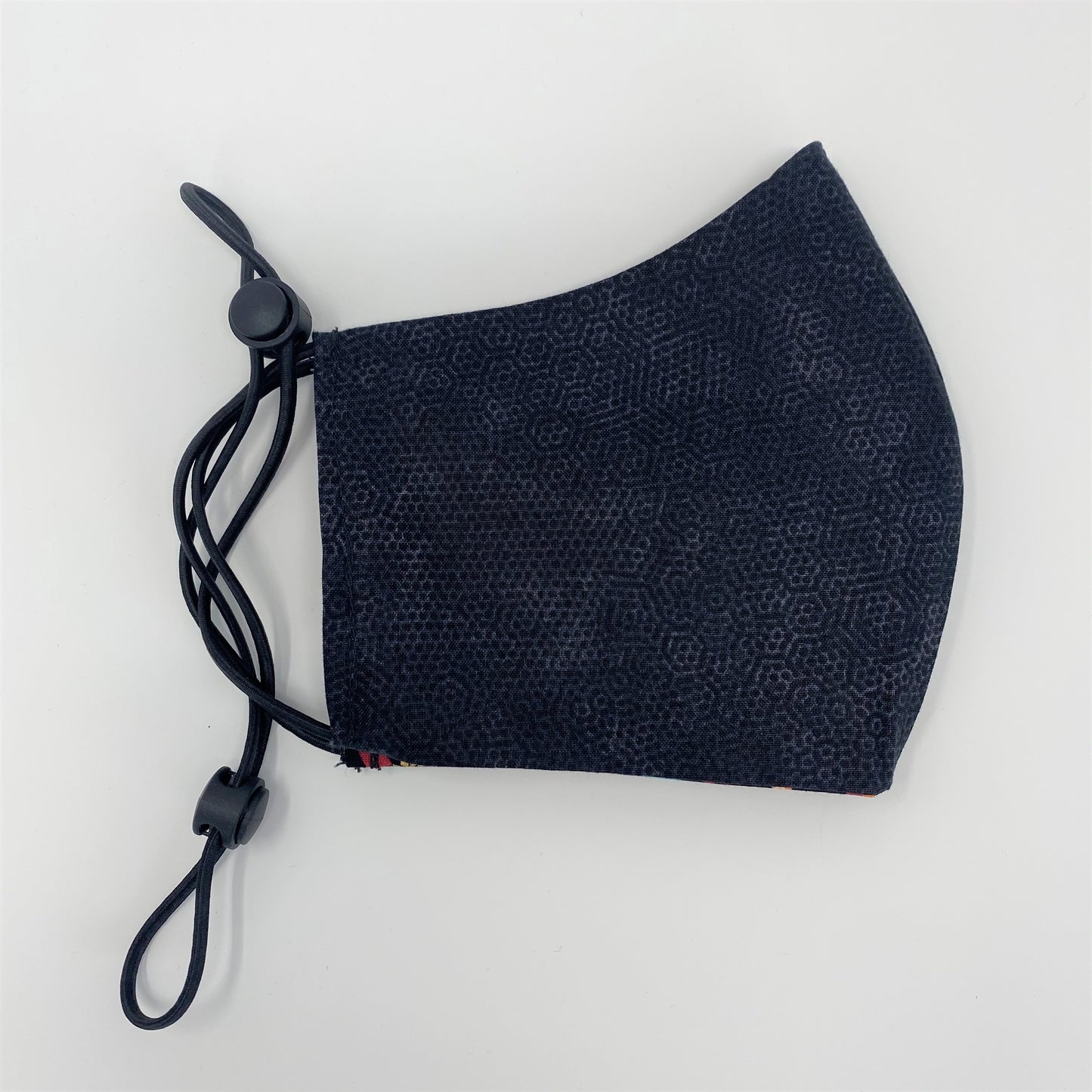 Woodland Folk & Black Hex Reversible Fitted Face Mask