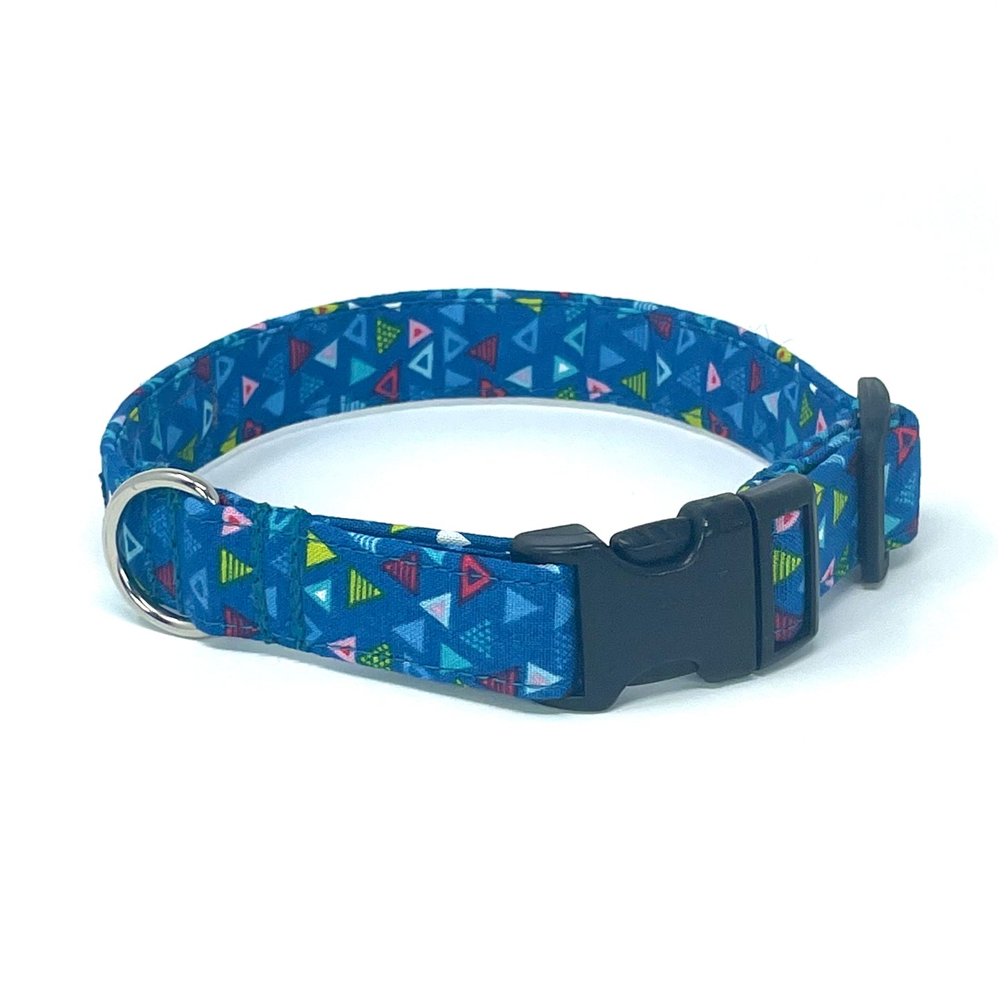 Triangles Dark Blue Dog Collar