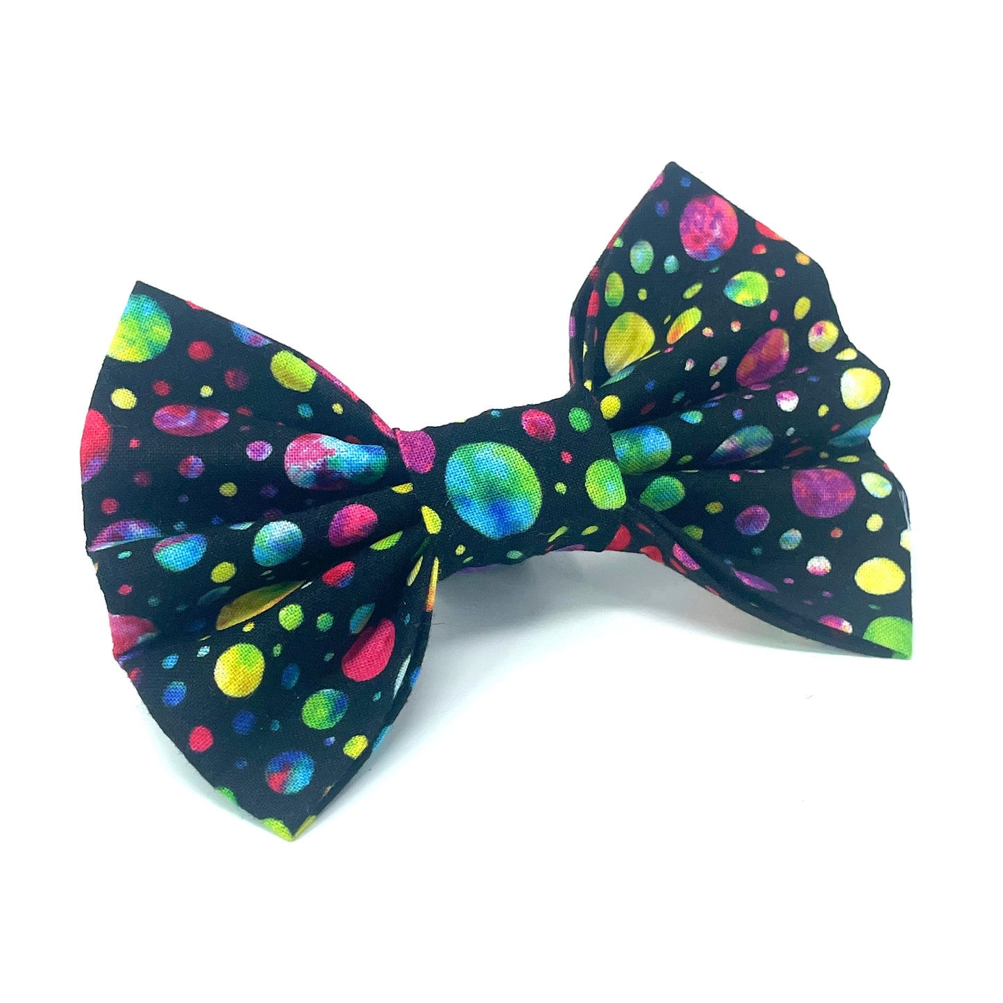 Rainbow Marbles Dog Bow