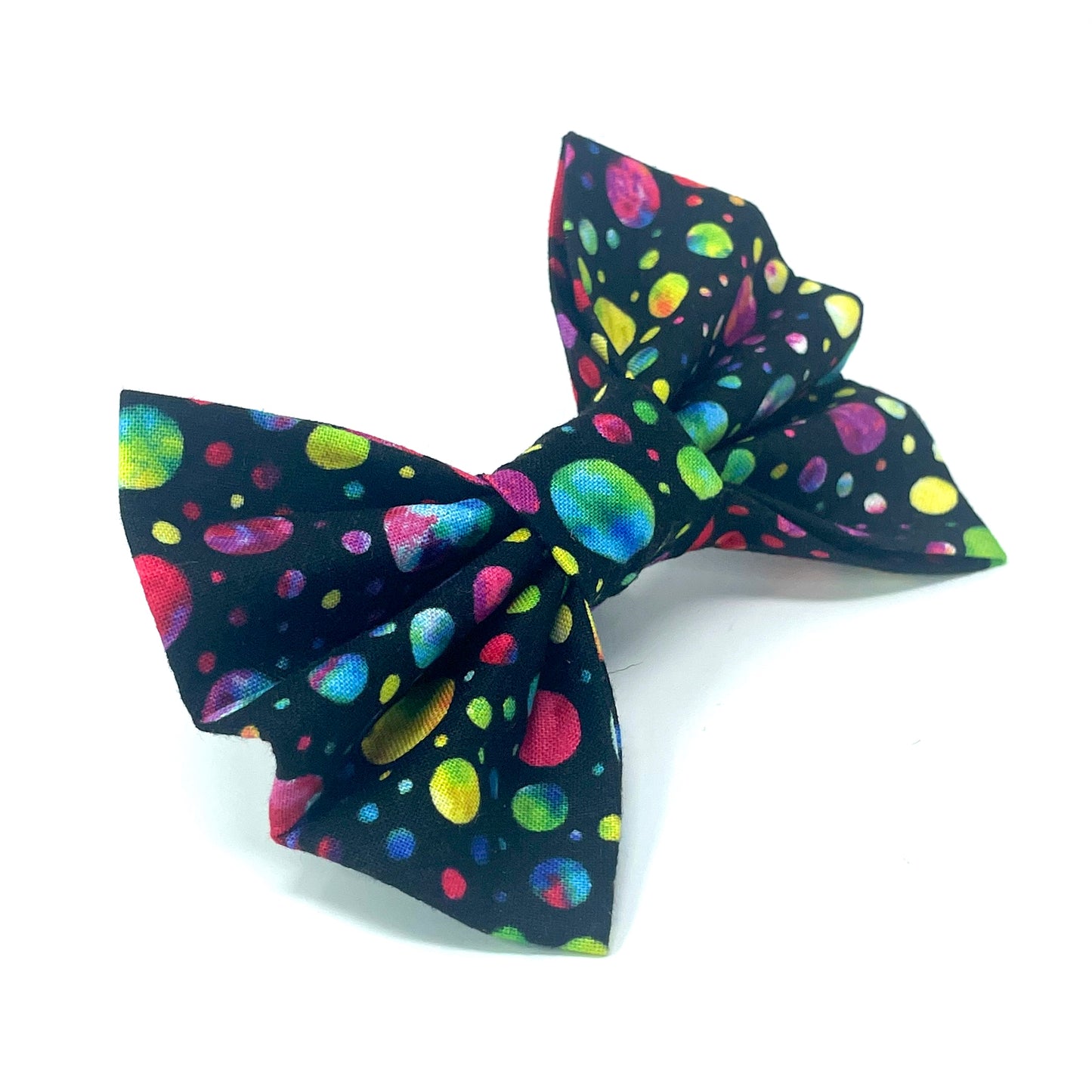Rainbow Marbles Dog Bow