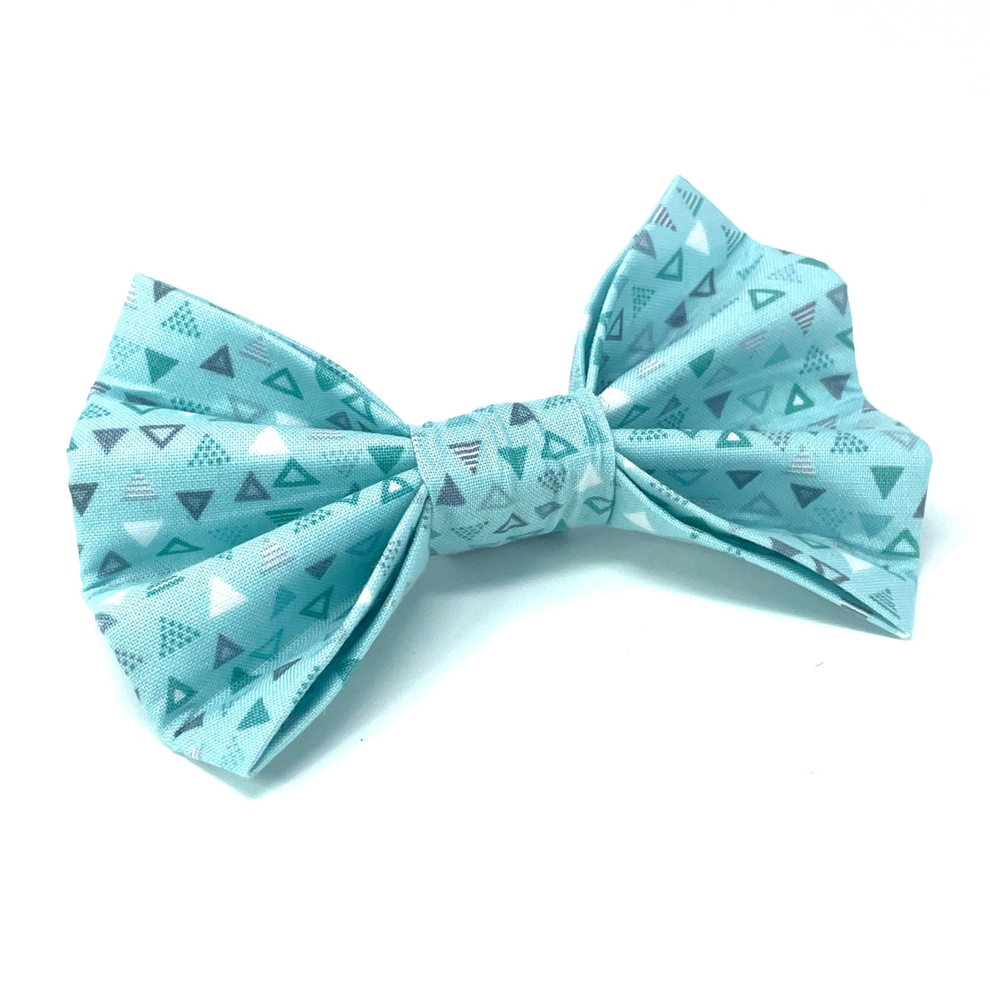 Triangles Light Blue Dog Bow