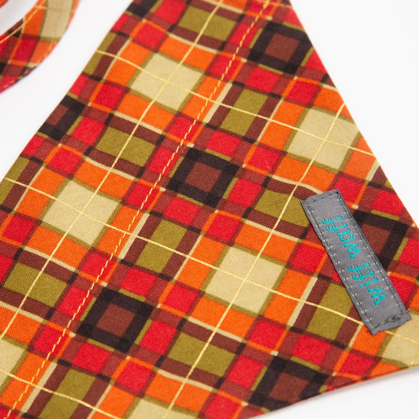Orange Tartan Dog Bandana