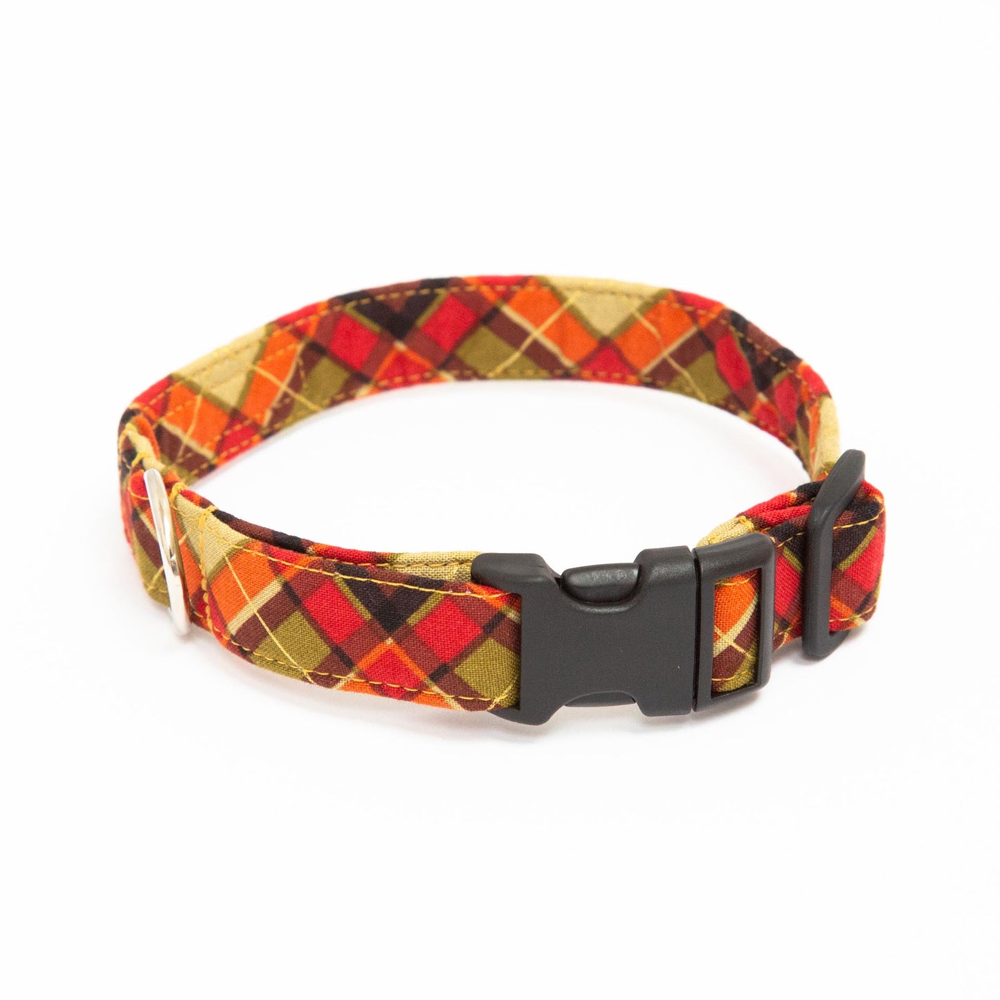 Orange Tartan Dog Collar