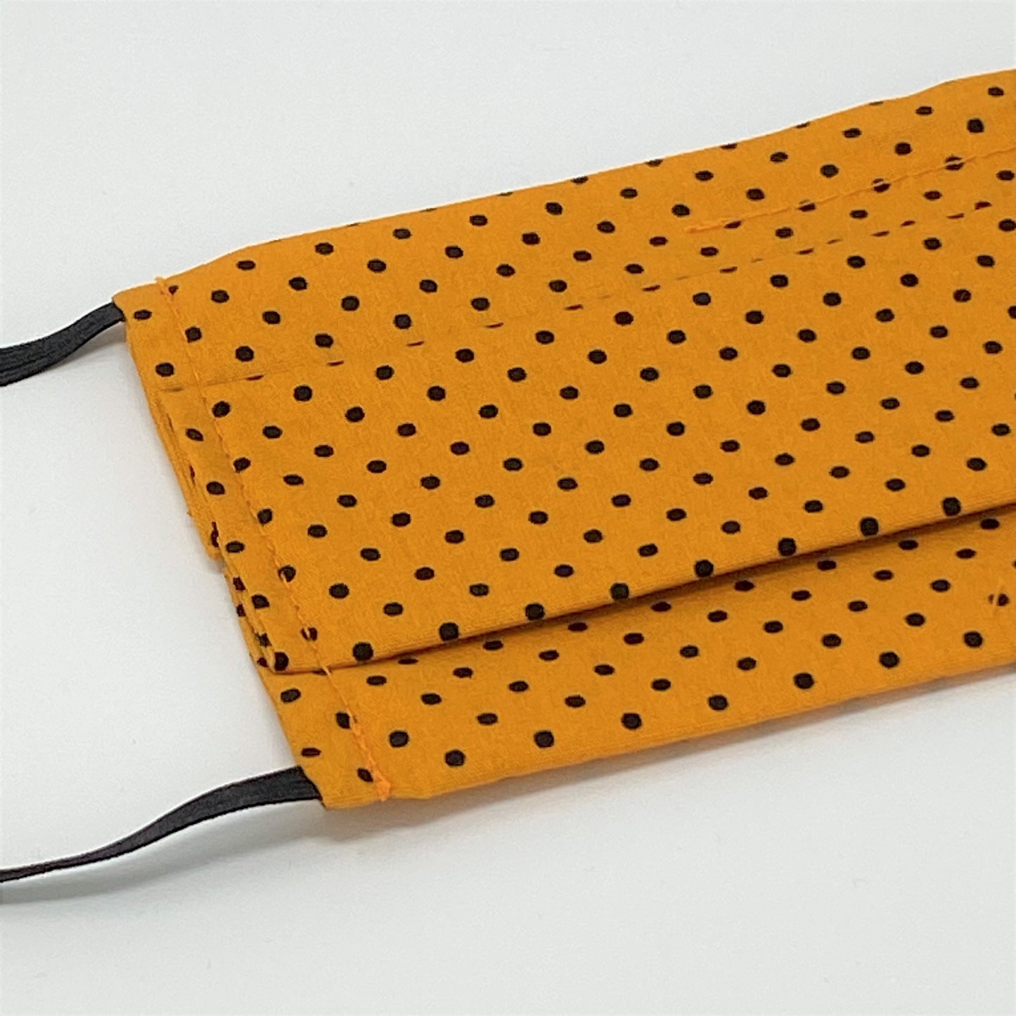 Polka Dot Orange Pleated Face Mask