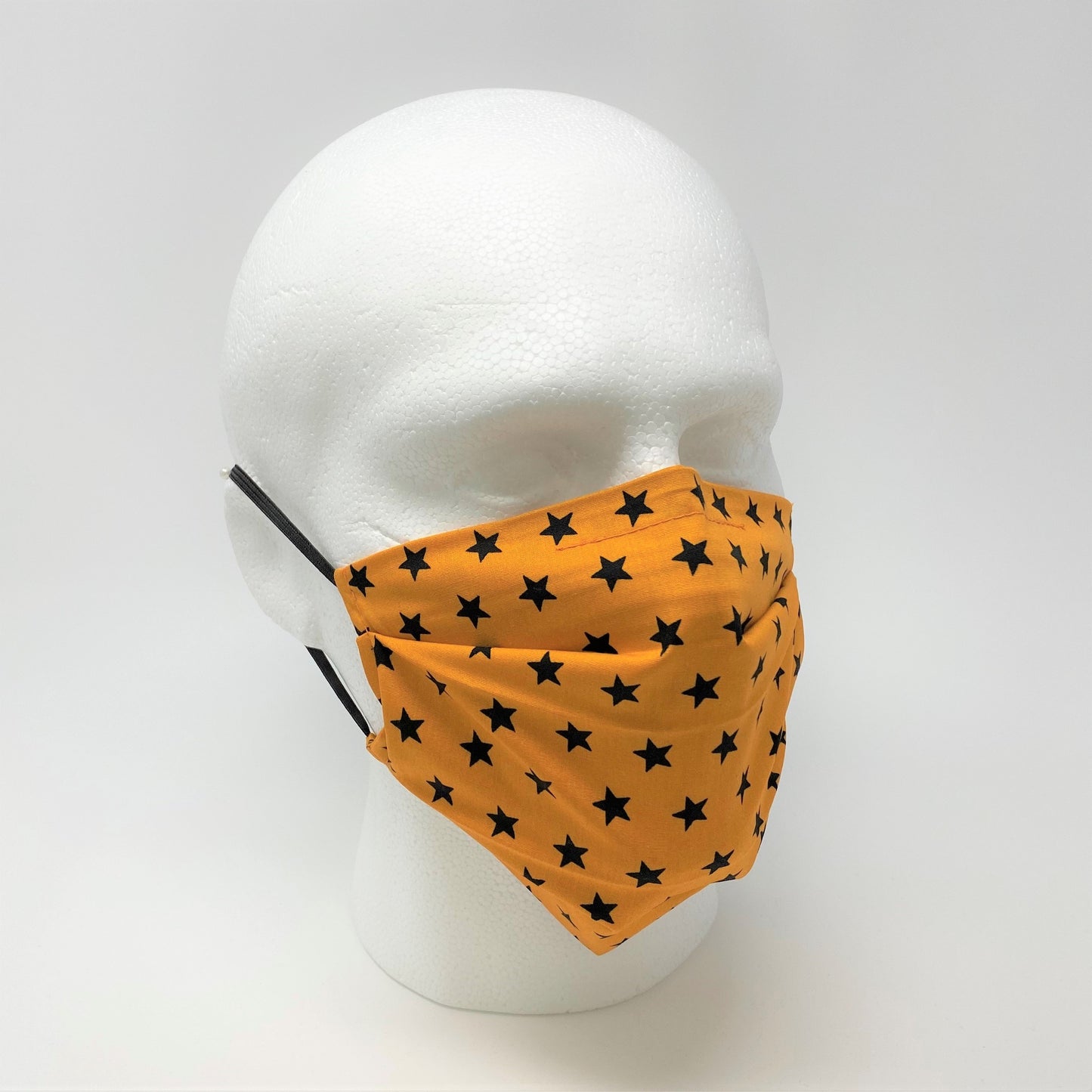 Stars Orange Pleated Face Mask