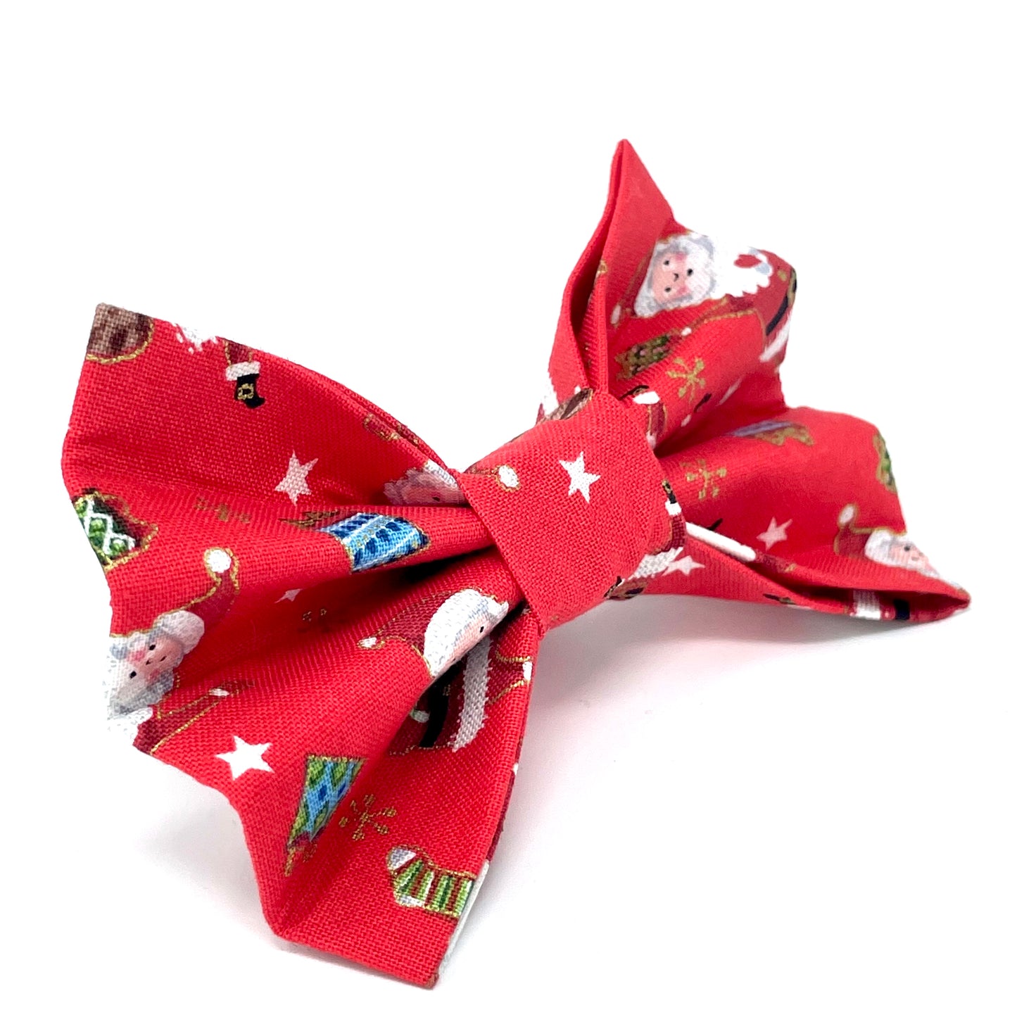 Santa Stars Dog Bow