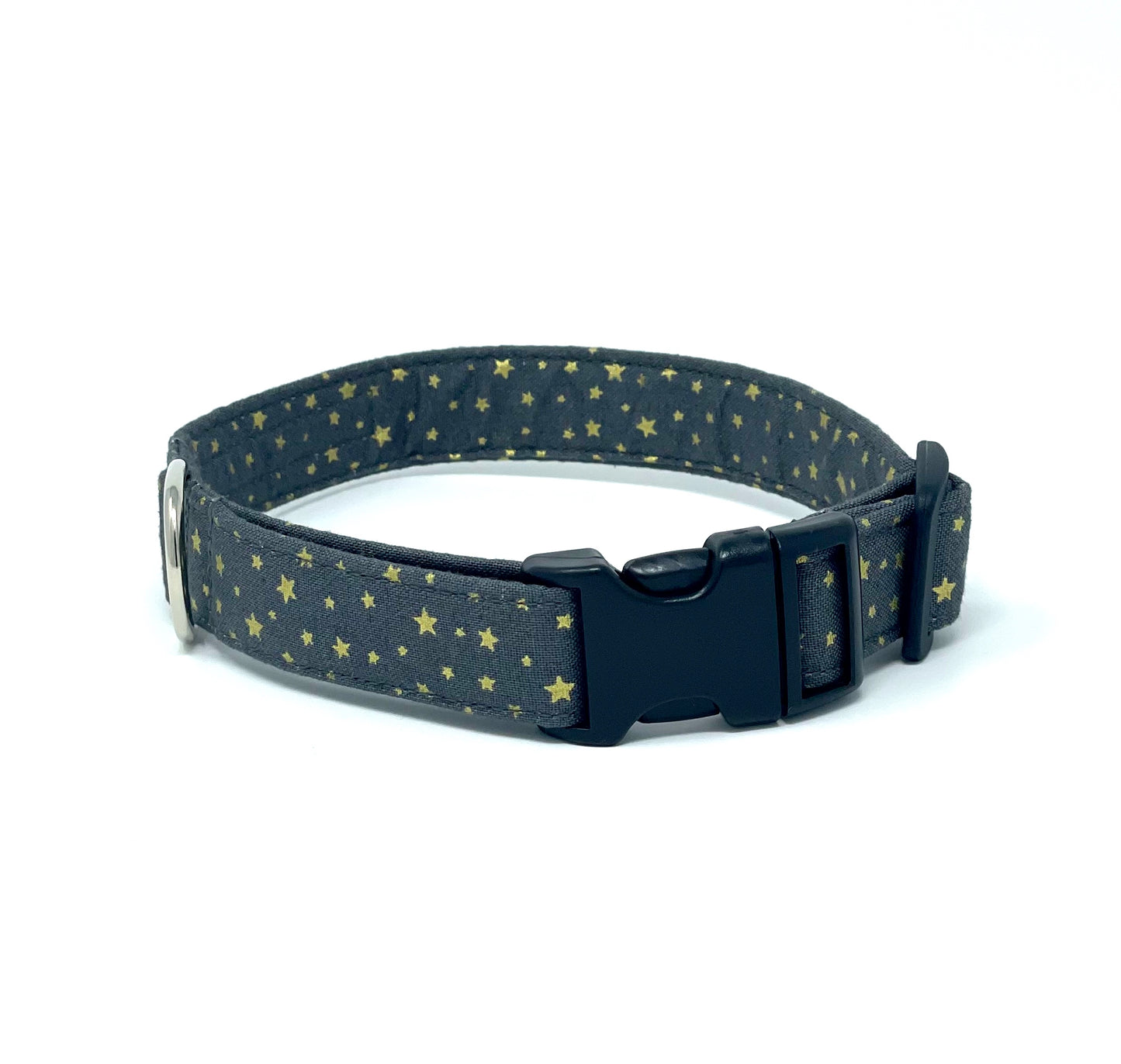Festive Grey Stars Dog Collar