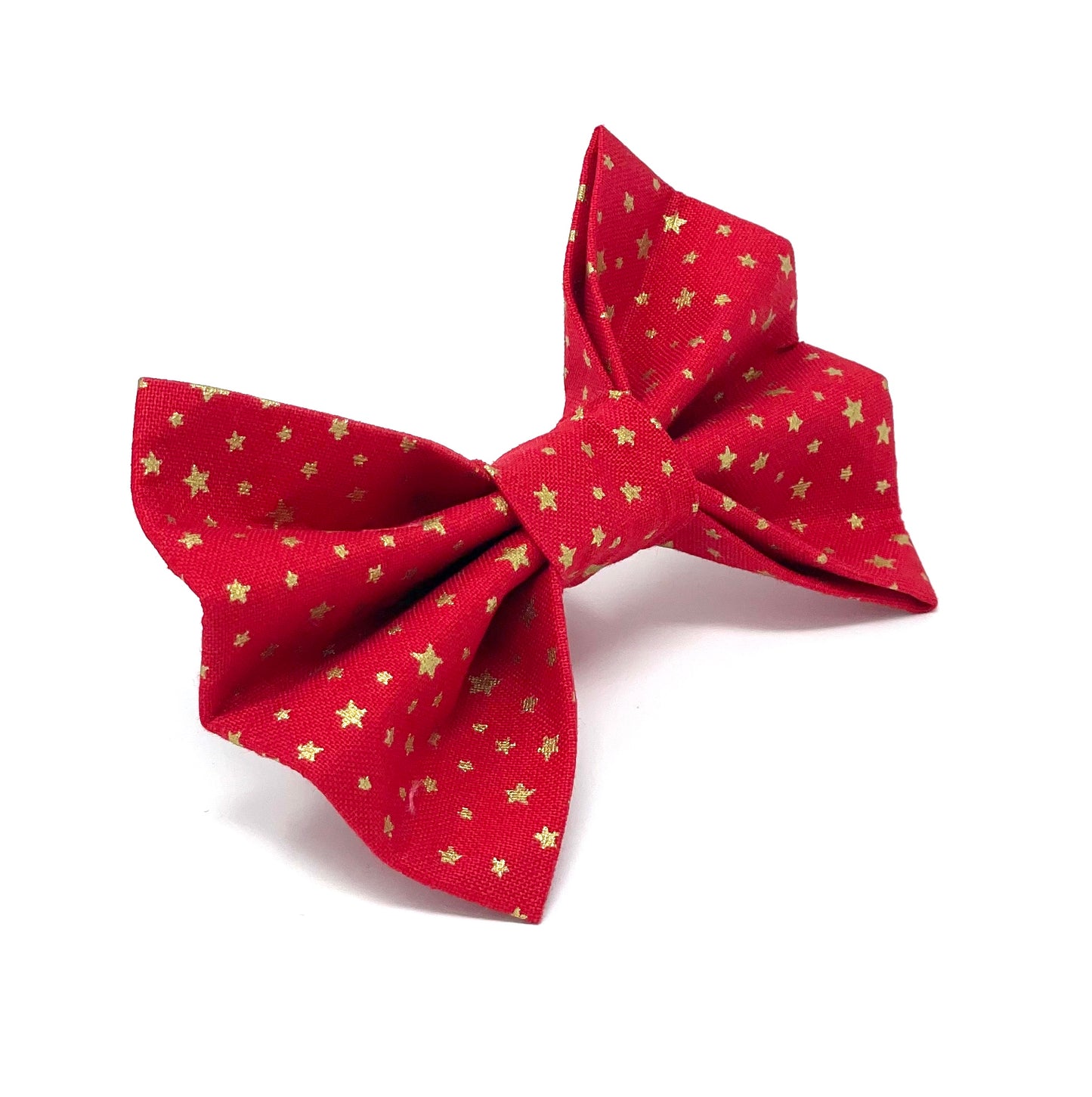 Festive Red Stars Dog Bow