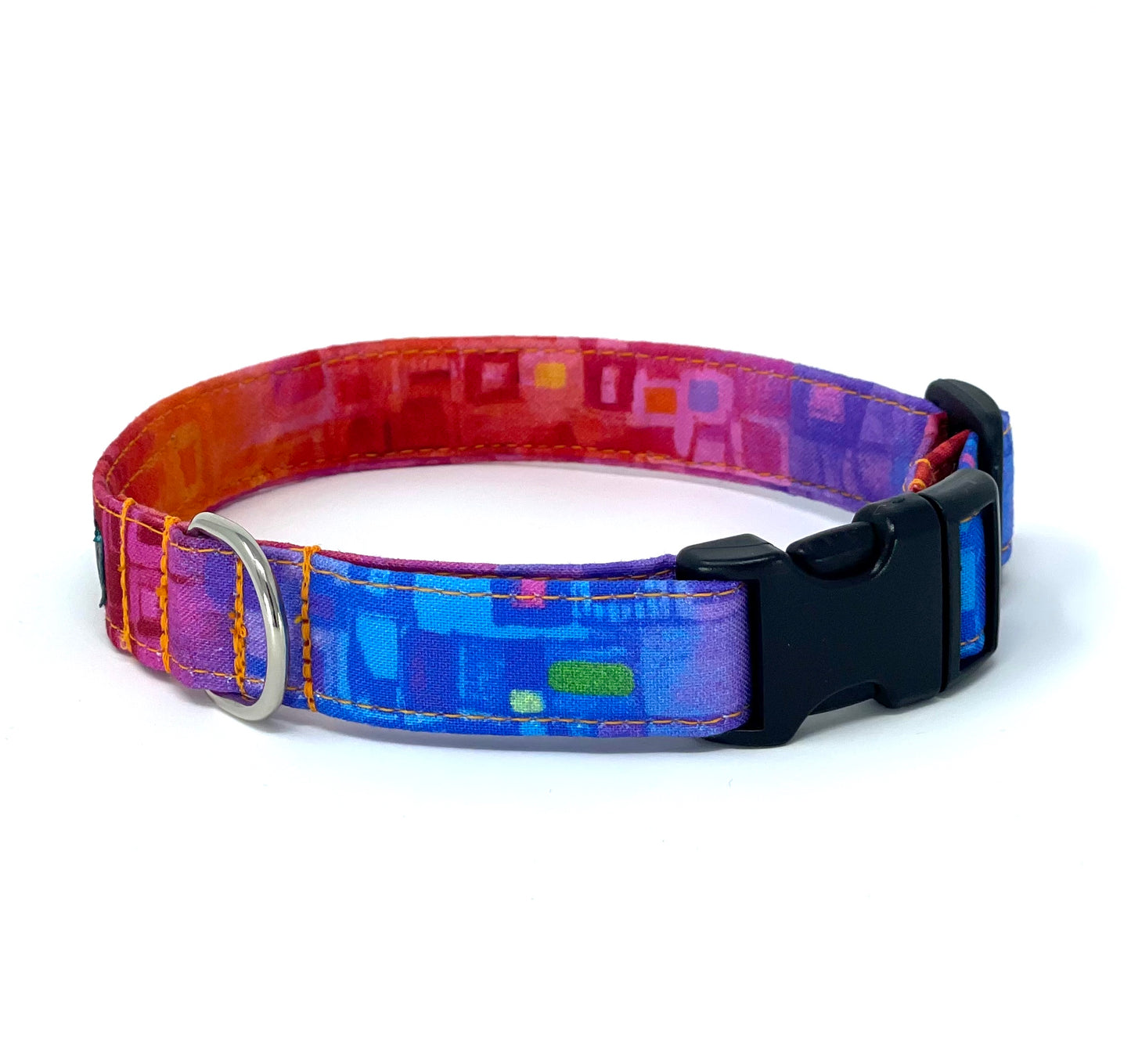 Rainbow Tile Dog Collar - Yellows and Greens