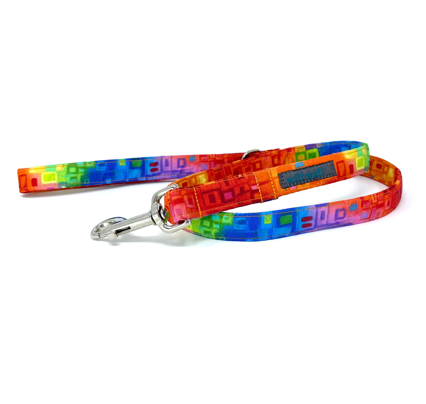 Rainbow Tile Dog Lead - Pinks & Purples