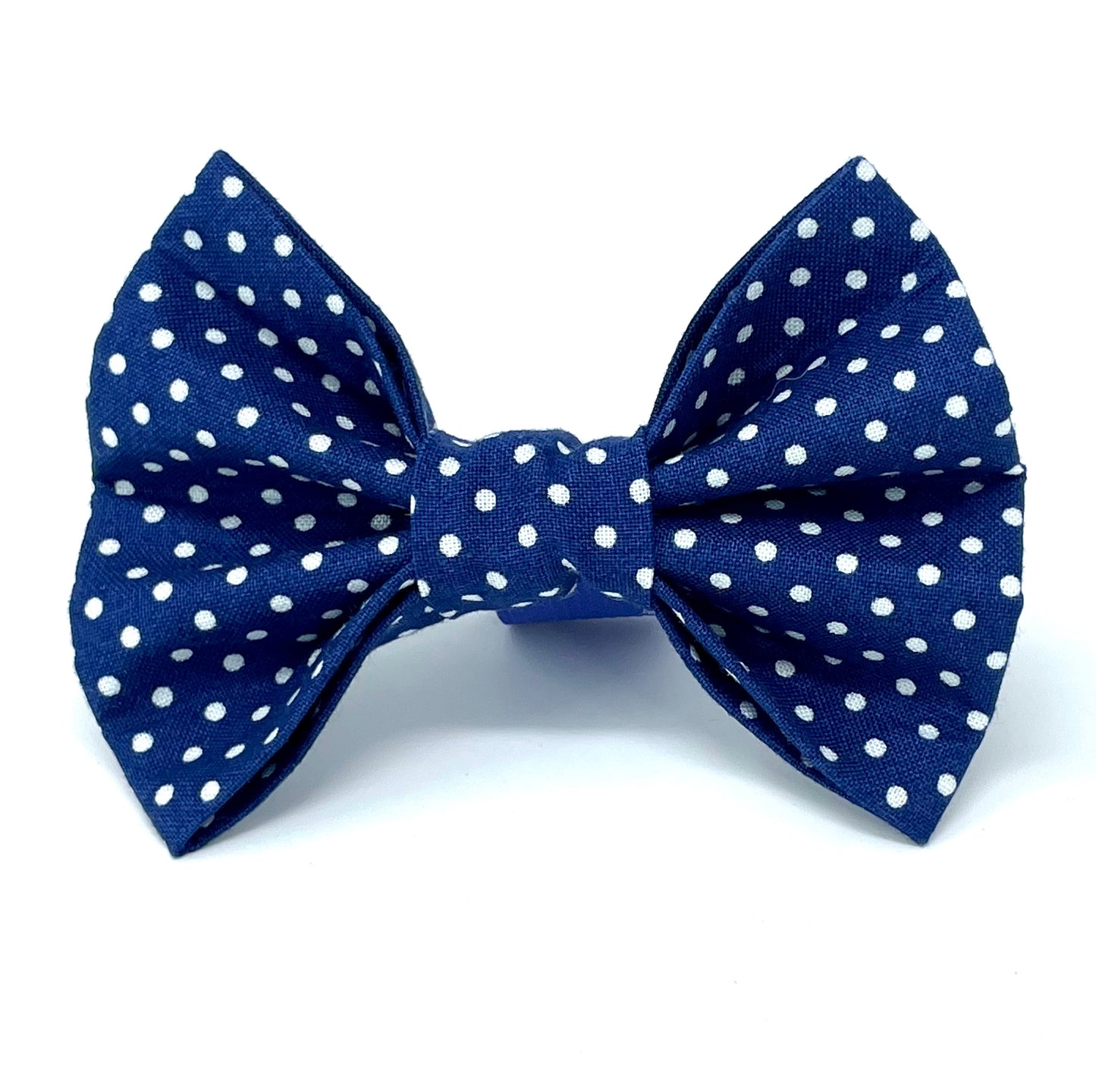 Dot Time Dog Bow - Navy