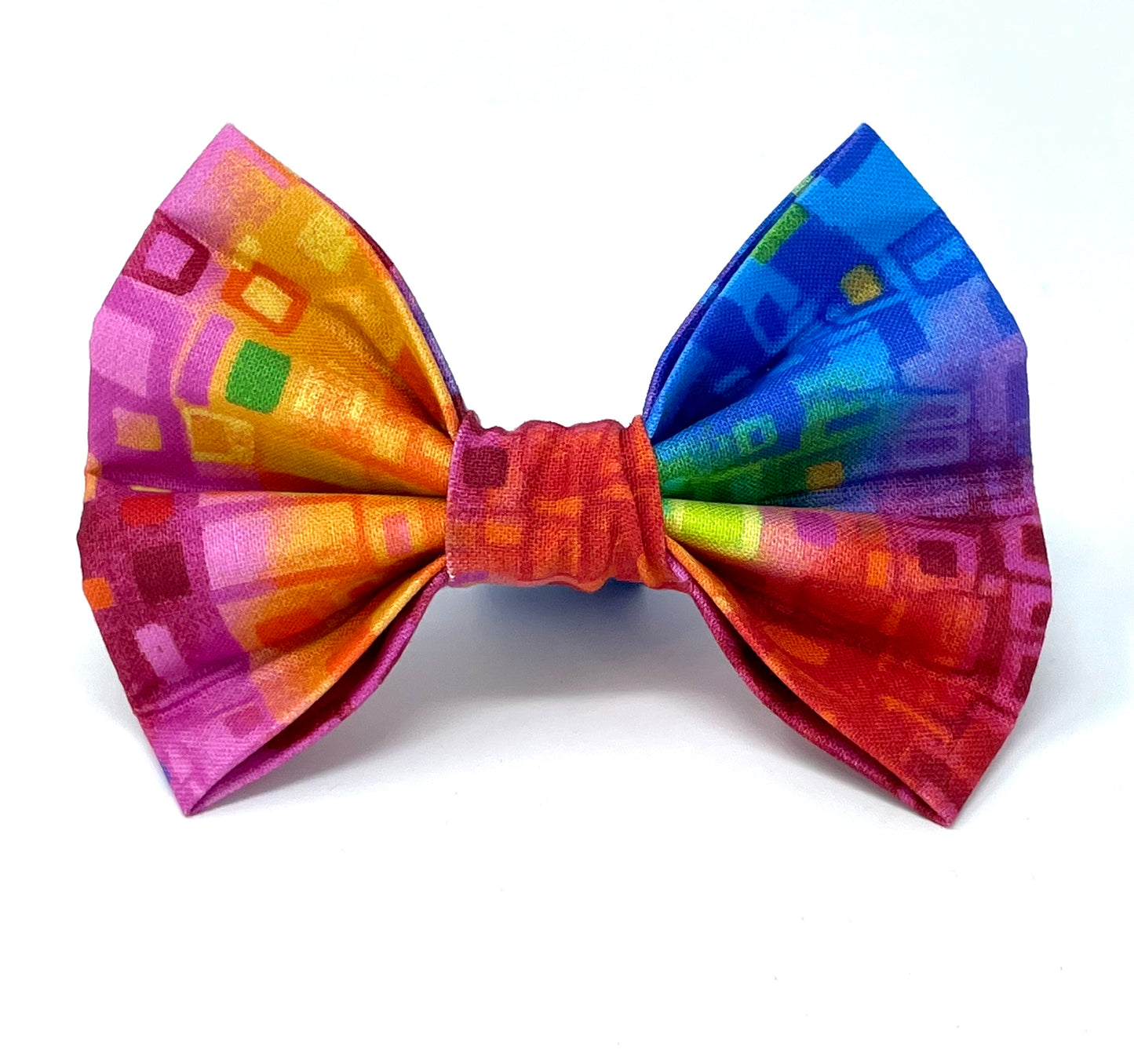 Rainbow Tile Dog Bow