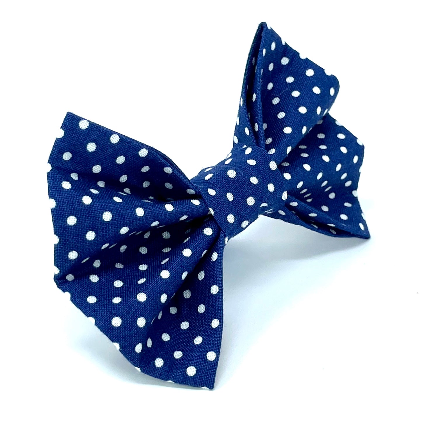 Dot Time Dog Bow - Navy