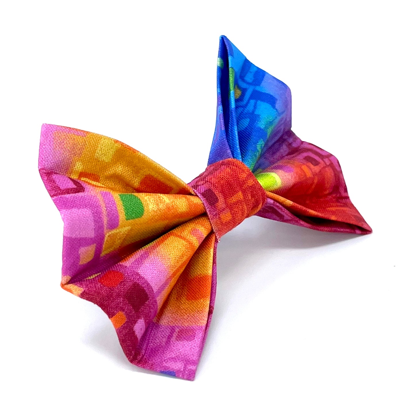 Rainbow Tile Dog Bow