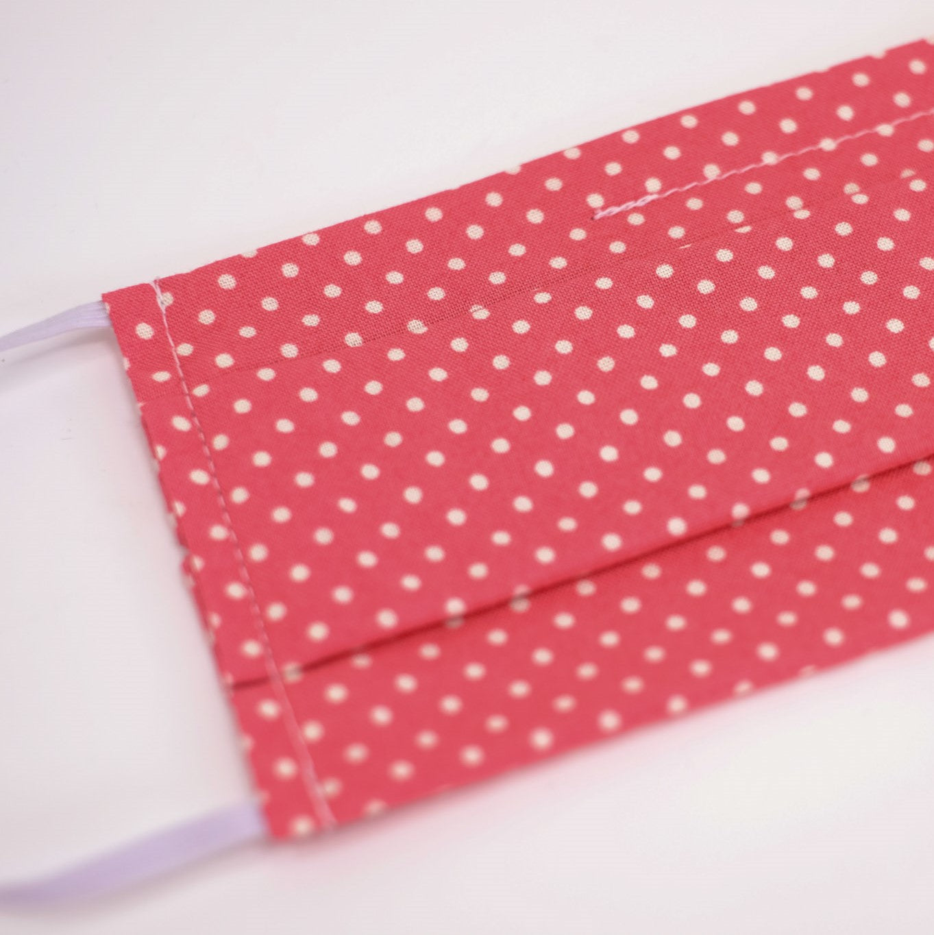 Polka Dot Pink Pleated Face Mask