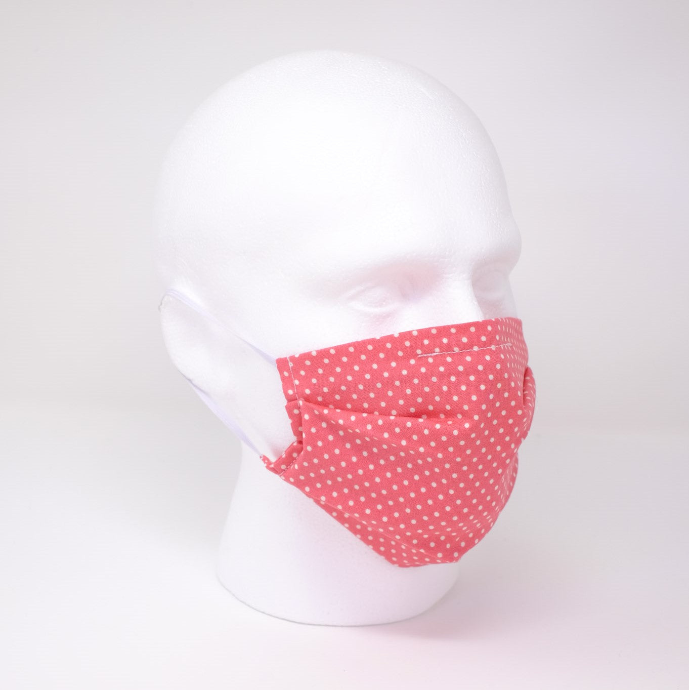 Polka Dot Pink Pleated Face Mask