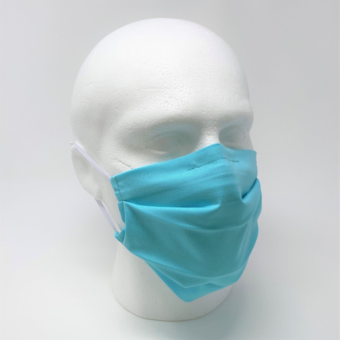 Plain Blue Pleated Face Mask