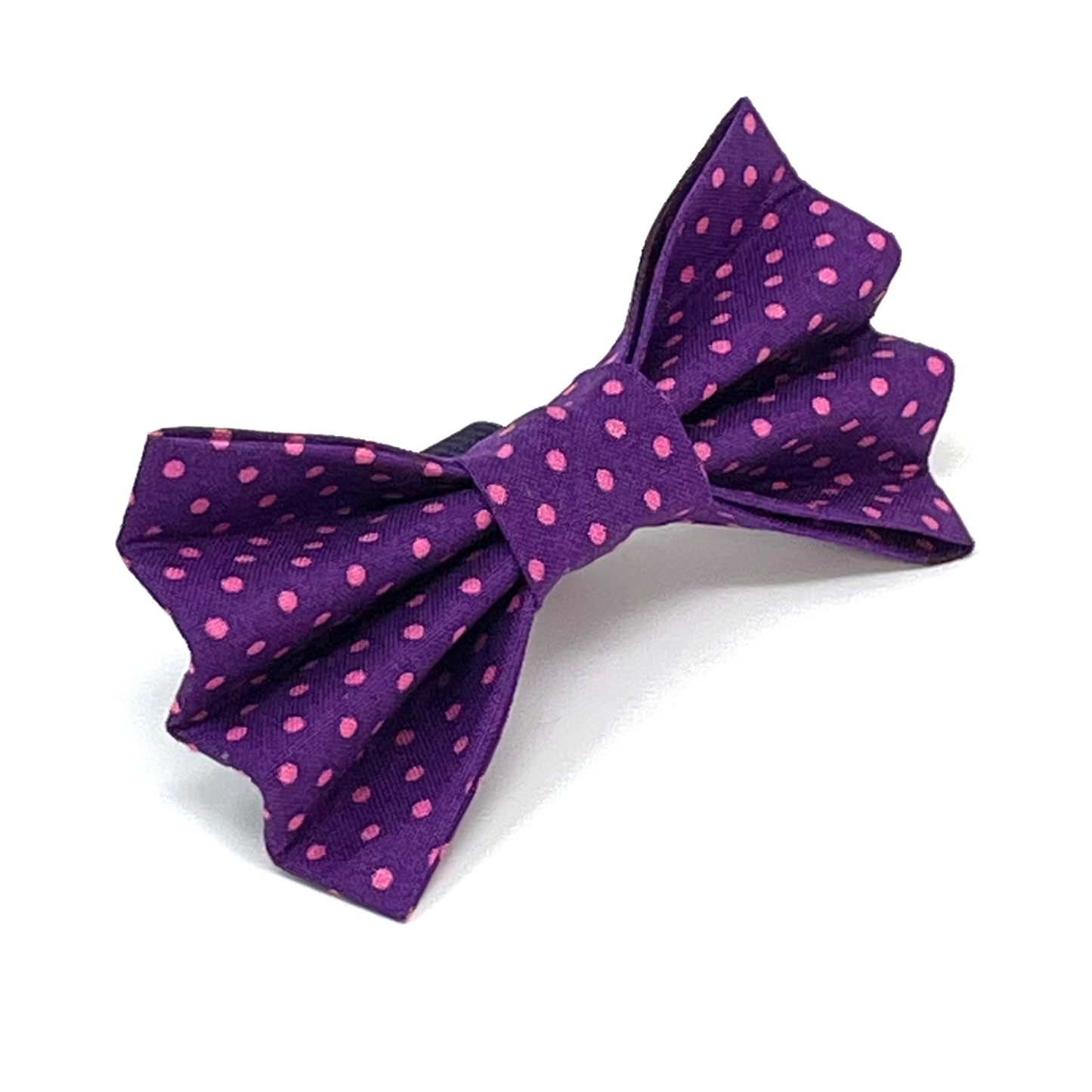 Dot Time Dog Bow - Purple