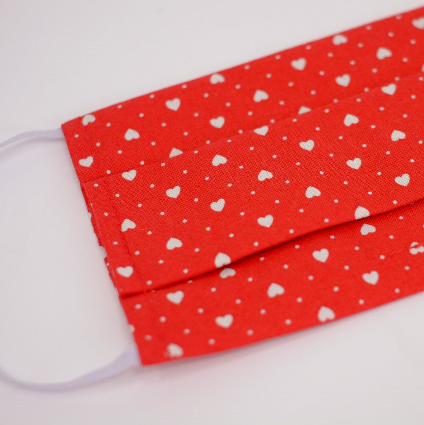 Heartbeat Red Pleated Face Mask