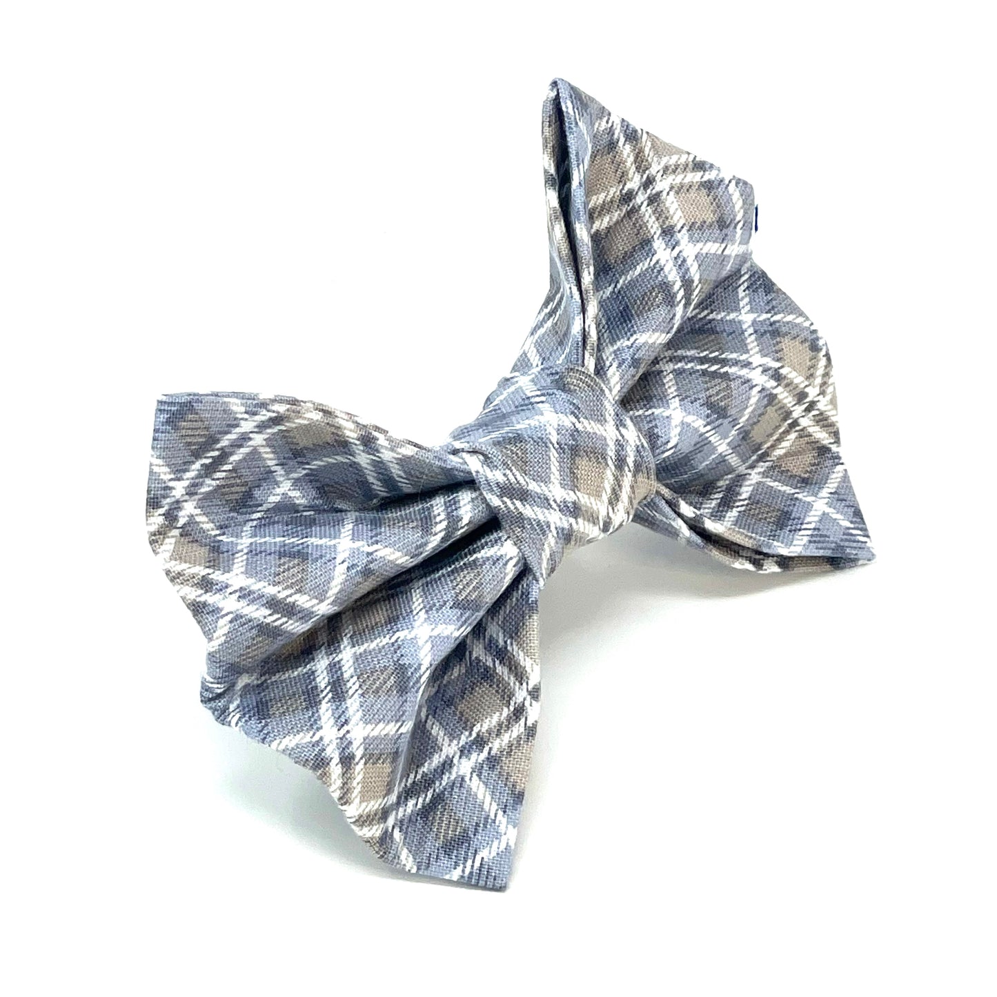 Silver Tartan Dog Bow