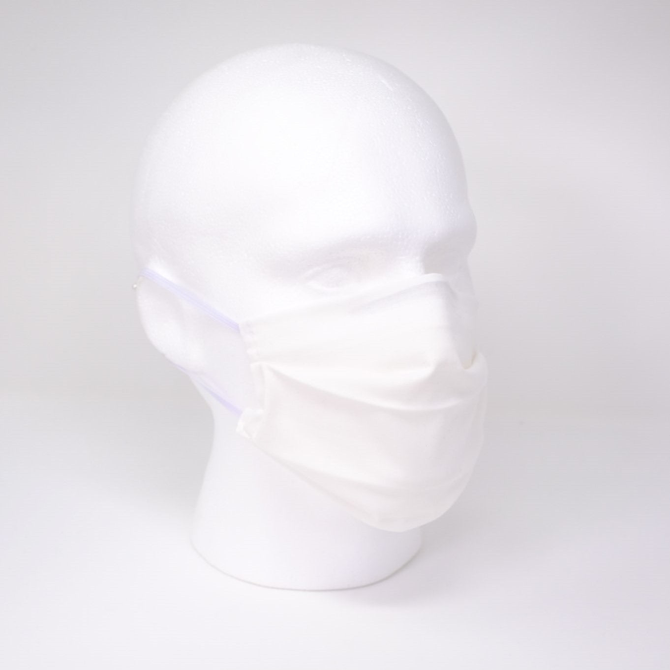 Plain White Pleated Face Mask