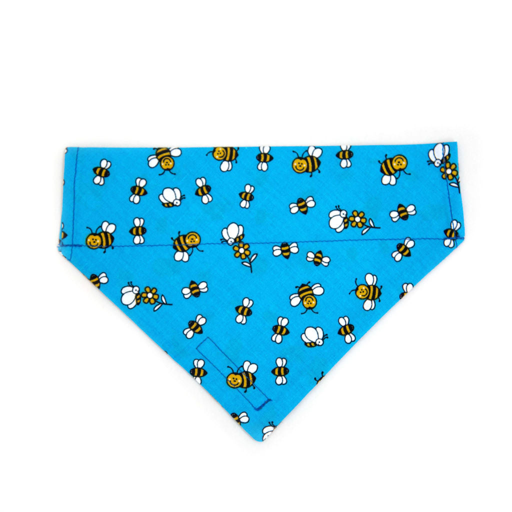 Bumble Bee Blue Dog Bandana