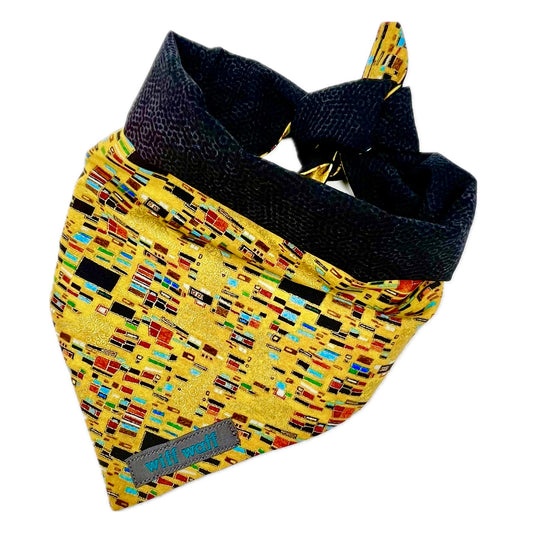 Klimt Yellow Dog Tie-on Bandana