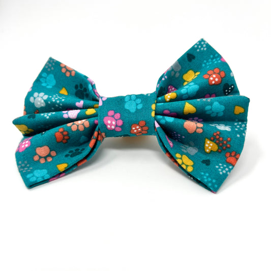 Pawsitively Turquoise Dog Bow
