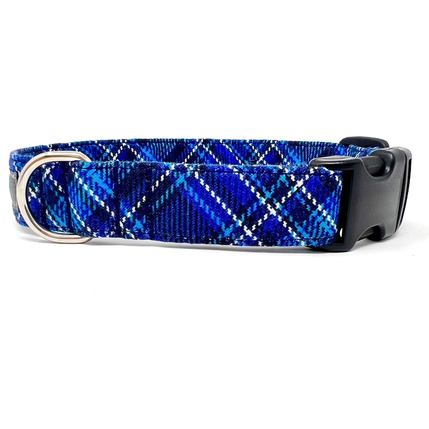 Blue Tartan Dog Collar