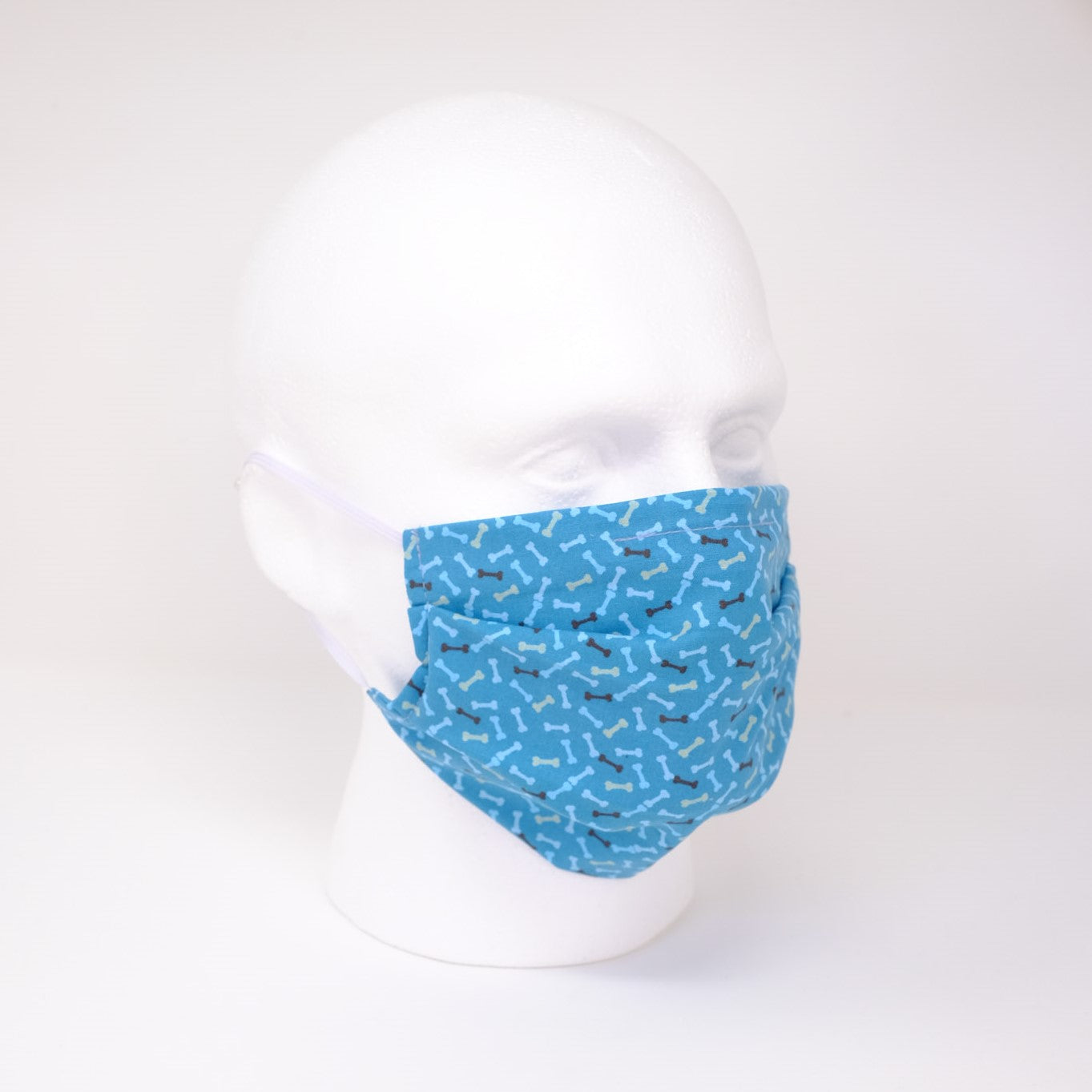 Aqua Bones Pleated Face Mask