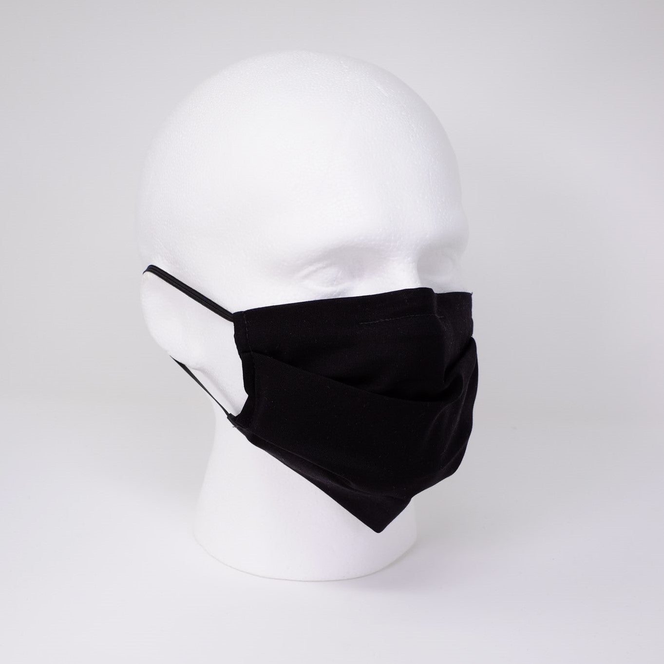 Plain Black Pleated Face Mask