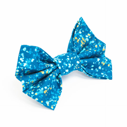 Blue Sparkle Dog Bow