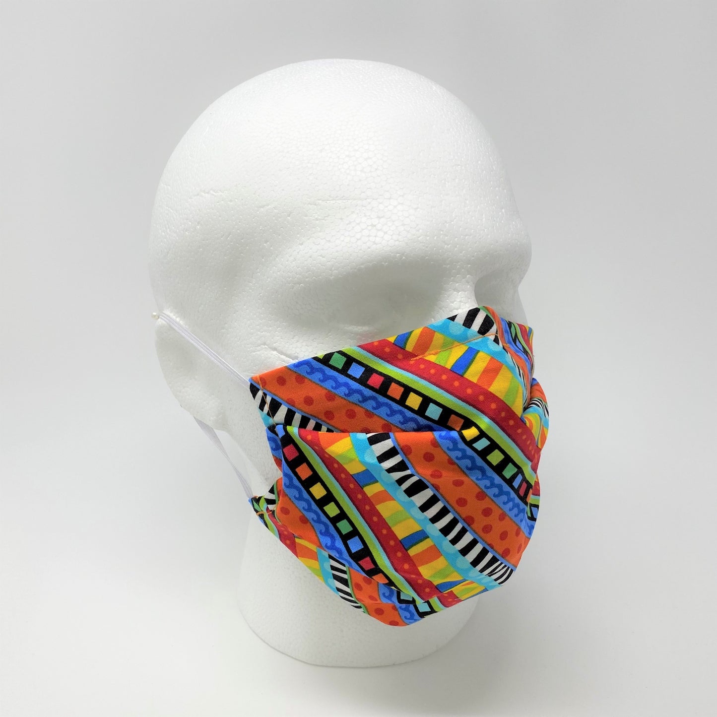 Bright Stripes Pleated Face Mask