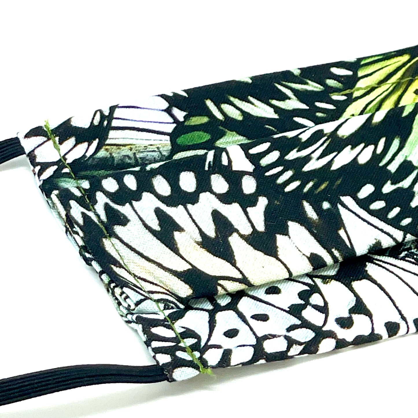Green Butterflies Pleated Face Mask