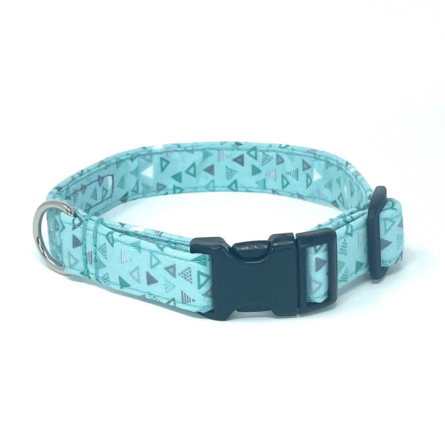 Triangles Light Blue Dog Collar