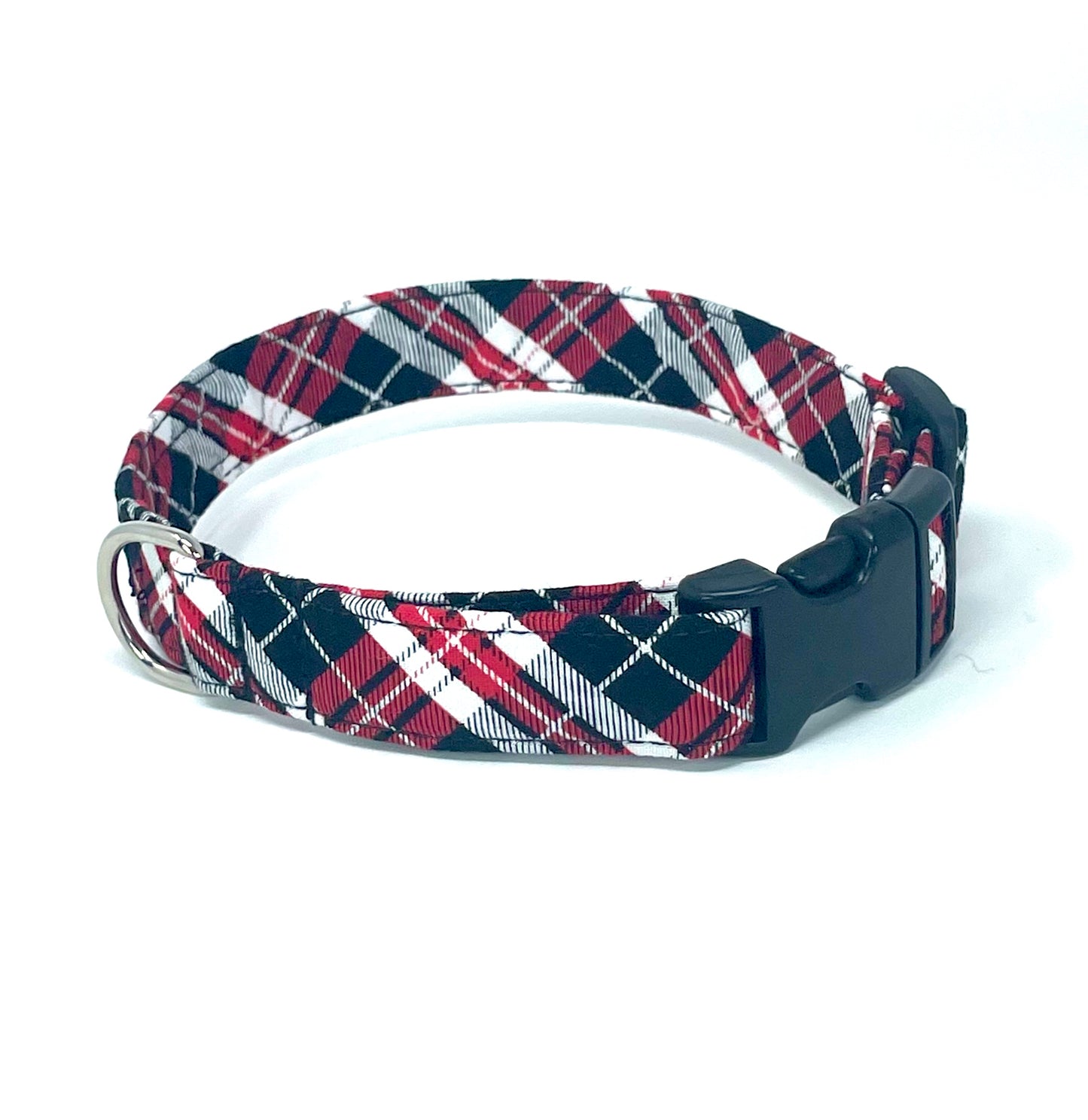 Red & Black Tartan Dog Collar