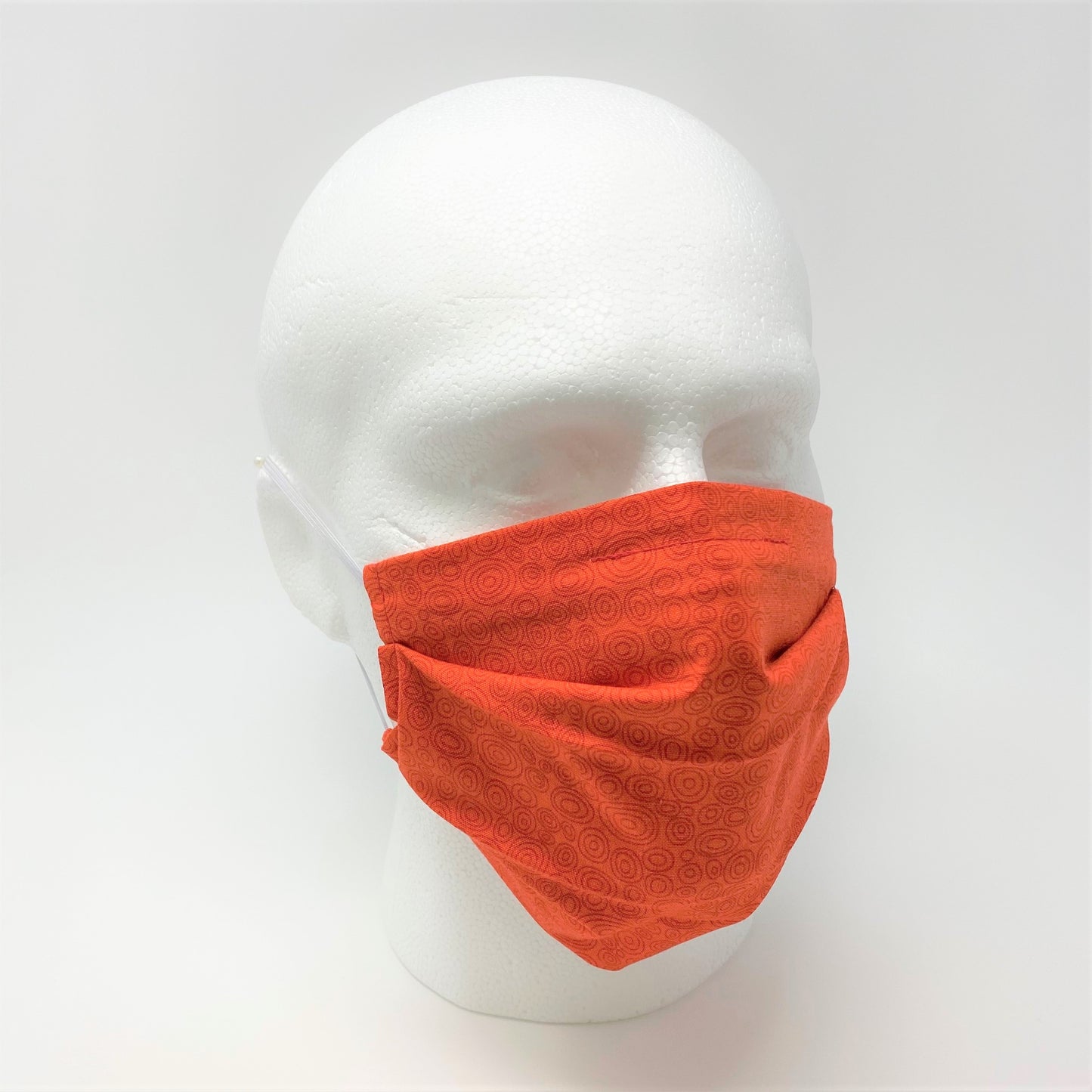 Orange Circles Pleated Face Mask