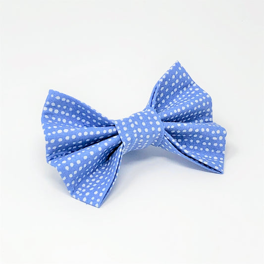 Dots of Fun Cornflower Blue Dog Bow