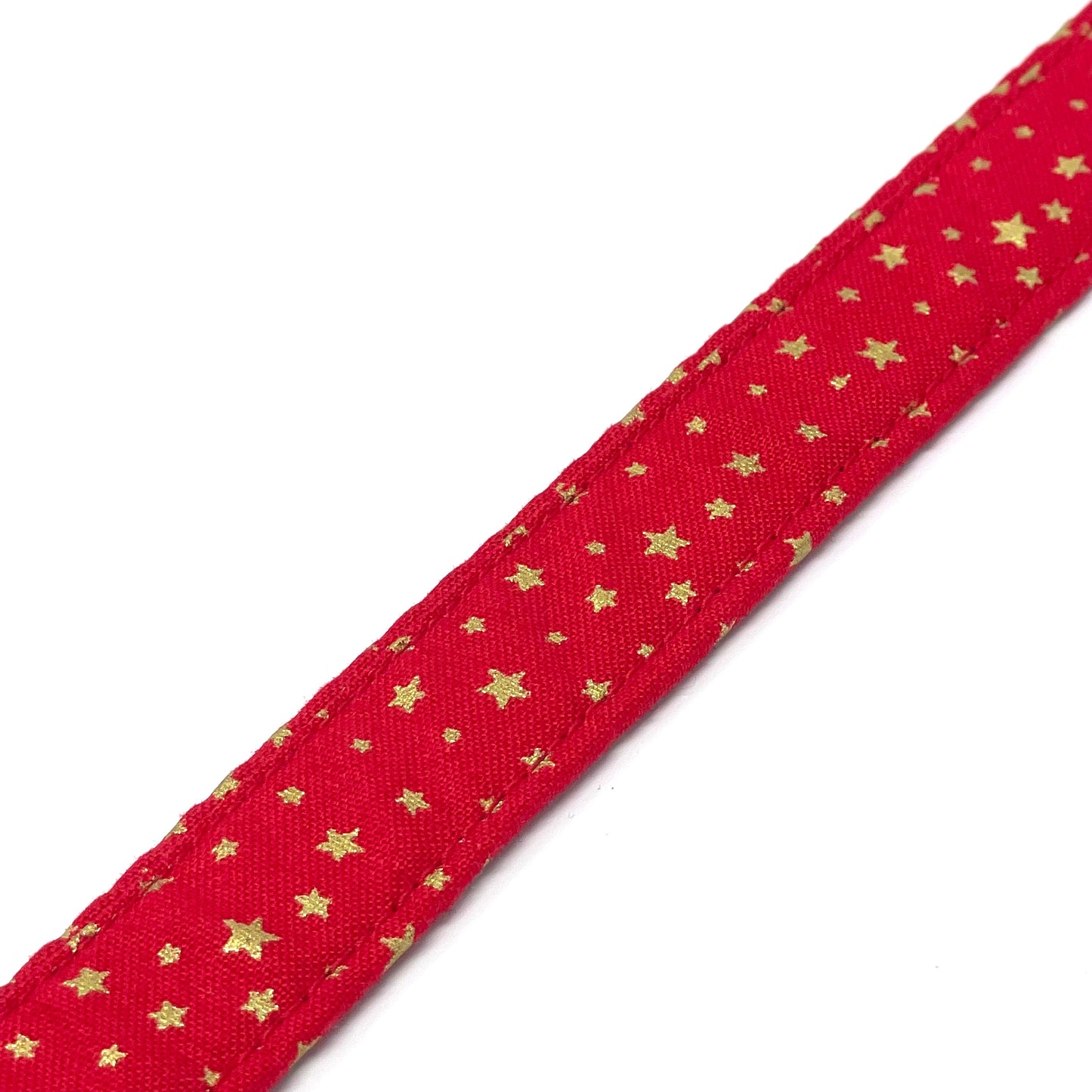 Festive Red Stars Dog Collar