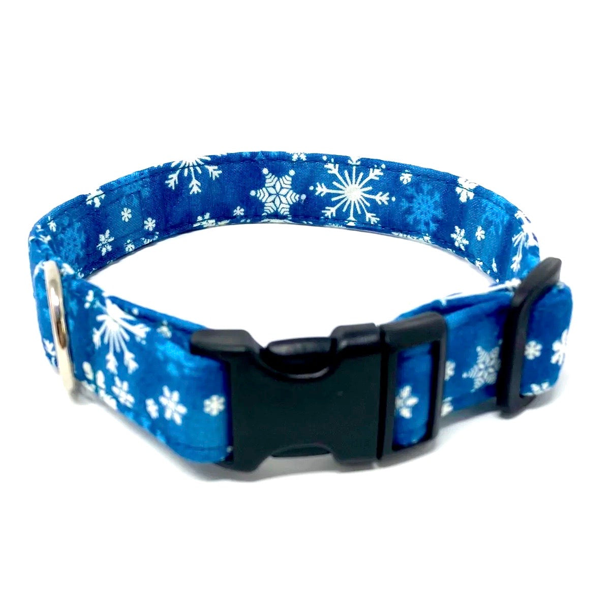 Let It Snow Blue Dog Collar