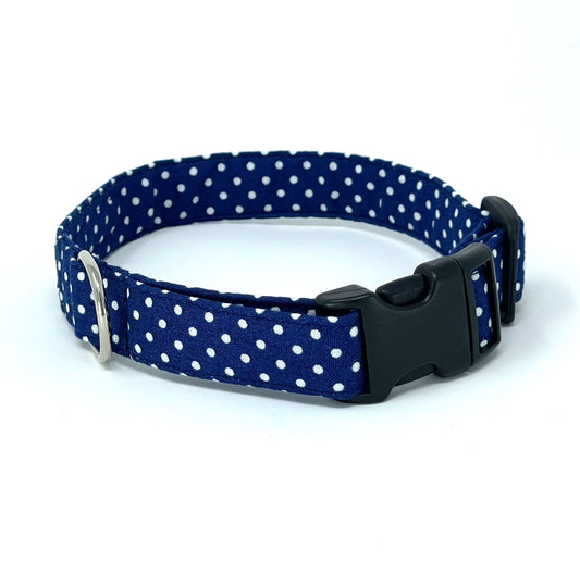 Dot Time Dog Collar - Navy